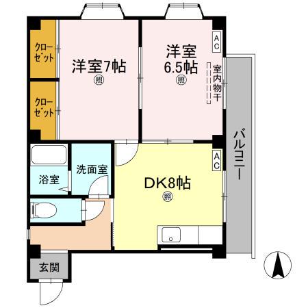 VIRAGE TAKASU(2DK/2階)の間取り写真