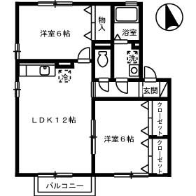 リバーサイド(2LDK/2階)の間取り写真