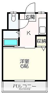 ペガサスY(1K/1階)の間取り写真