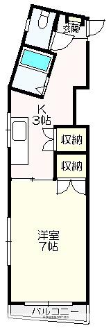 スカイパレス介良(1K/2階)の間取り写真