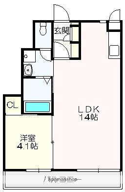 おこう仁ハイツ(1LDK/1階)の間取り写真