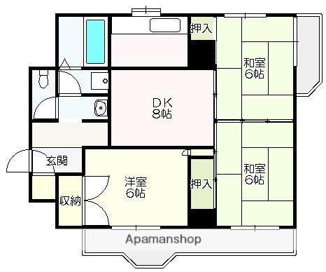 パークサイドマンション(3DK/5階)の間取り写真