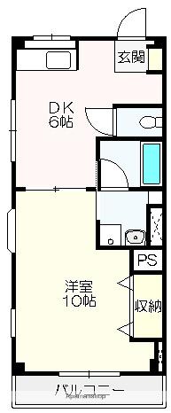 中比島ハイツ(1DK/1階)の間取り写真