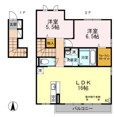 セゾンコートIII(2LDK/2階)の間取り写真