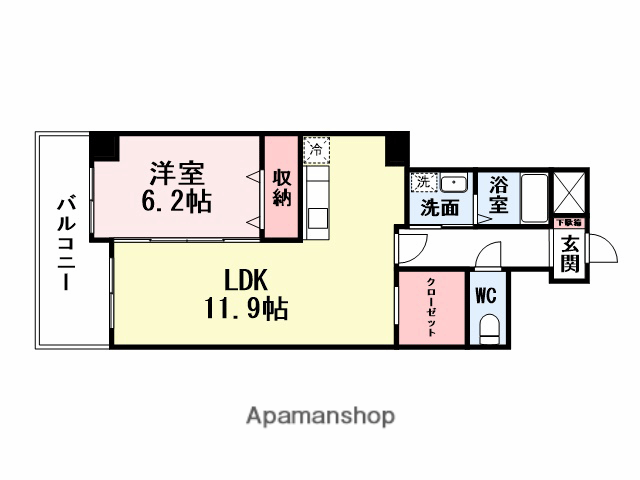 フェルト515(1SLDK/13階)の間取り写真