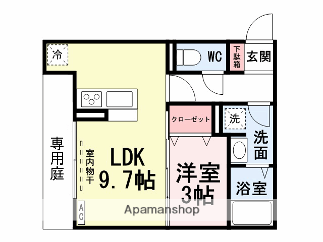 ザ・レジデンスBONJONO イースト(1LDK/1階)の間取り写真