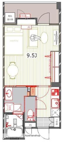 アントゥール薬院(1K/14階)の間取り写真