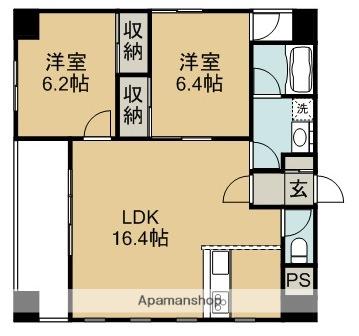 エコルクス赤坂(2LDK/9階)の間取り写真