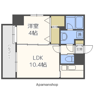 ネストピア呉服町(1LDK/5階)の間取り写真