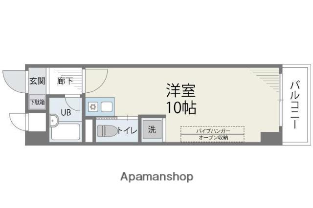 アバンダント84(ワンルーム/9階)の間取り写真