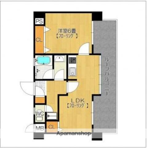 ピュアドームエスパルシア博多(1LDK/9階)の間取り写真