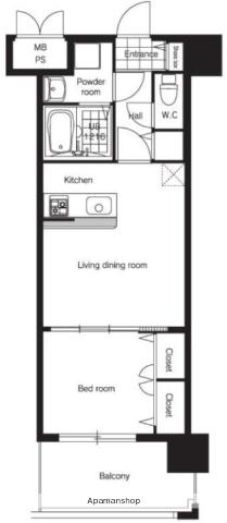 エンクレスト日赤通(1LDK/2階)の間取り写真