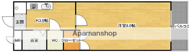 リバティプレイス(1K/3階)の間取り写真