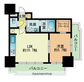 RJRプレシア吉塚駅前(1LDK/8階)の間取り写真
