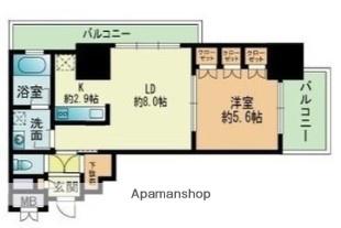 RJRプレシア吉塚駅前(1LDK/11階)の間取り写真