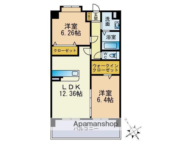 スカイシャトレ日佐(2LDK/7階)の間取り写真
