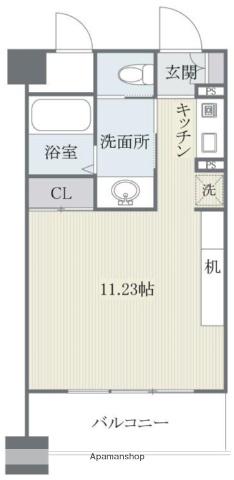 フェルト627(ワンルーム/8階)の間取り写真