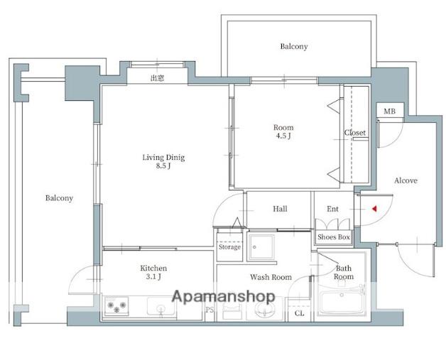リアンシエルブルー東比恵(2K/4階)の間取り写真