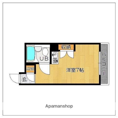 サンシティ六本松(ワンルーム/2階)の間取り写真