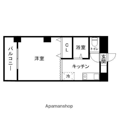 ベルトピアエグゼ福岡Ⅱ(1K/5階)の間取り写真