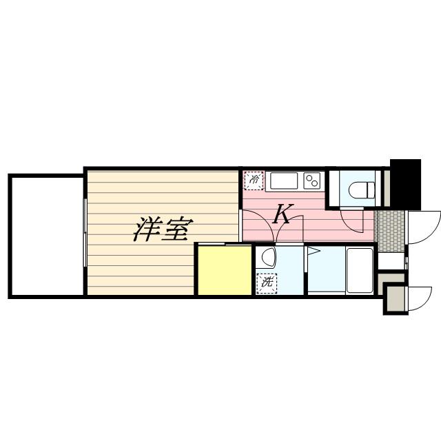 エンクレスト博多駅東(1K/11階)の間取り写真