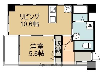 NEW WINDS草香江(1LDK/2階)の間取り写真