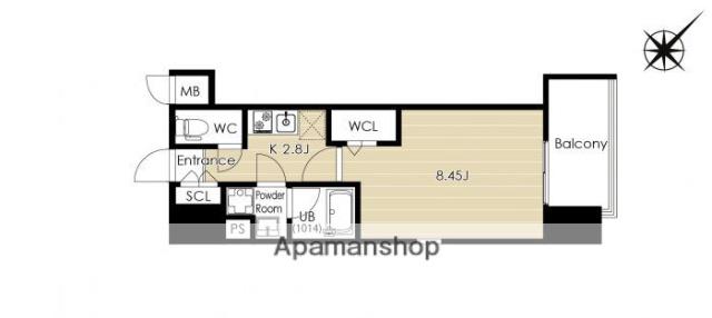 VOLARE HAKATA(1K/8階)の間取り写真