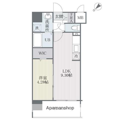 モダンパラッツォ博多RIVA2(1LDK/7階)の間取り写真