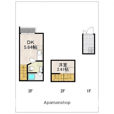 ガレット博多南(1DK/1階)の間取り写真