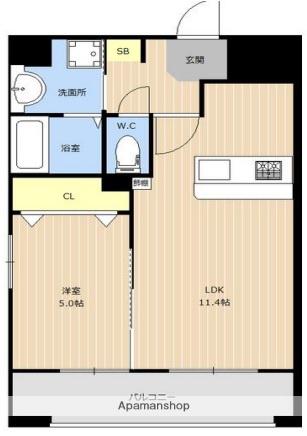 LIBTH博多駅南Ⅱ(1LDK/13階)の間取り写真