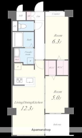 APエルテージ地行(2LDK/5階)の間取り写真