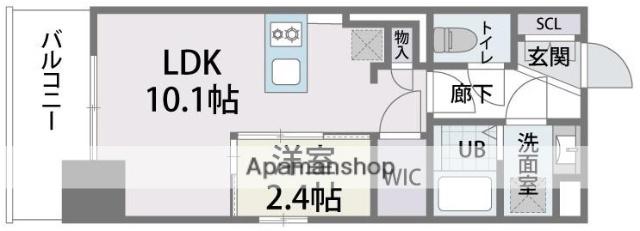 ラクラス博多Ⅱ(1LDK/9階)の間取り写真