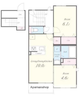 フローラ・コンフォール(2LDK/3階)の間取り写真