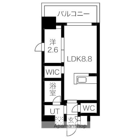 アルティザ博多ベイコート(1LDK/2階)の間取り写真