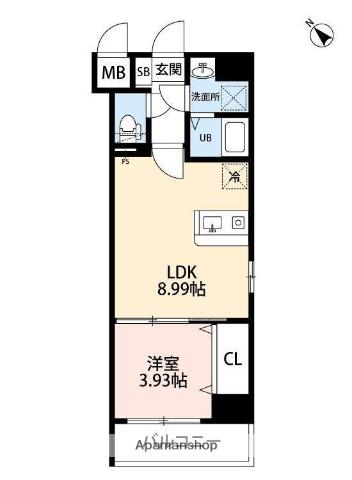 MODERN PALAZZO 博多駅 ABROAD(1LDK/6階)の間取り写真