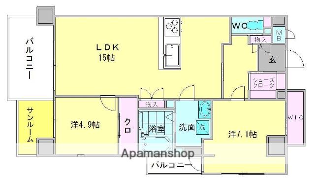 ALIVIO76(2SLDK/5階)の間取り写真