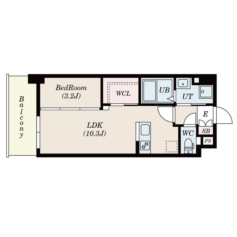 TASUKI PLAN 井相田(1LDK/6階)の間取り写真