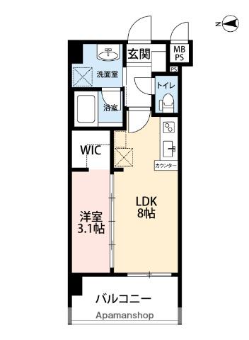 ラ シック長丘(1LDK/5階)の間取り写真