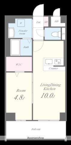 エルヴィータ箱崎(1LDK/6階)の間取り写真