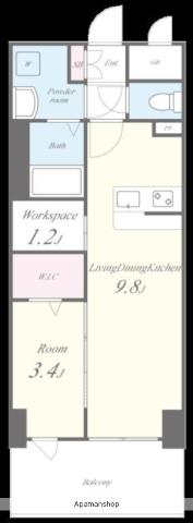 MYS CASETTA HAKATA(1LDK/13階)の間取り写真