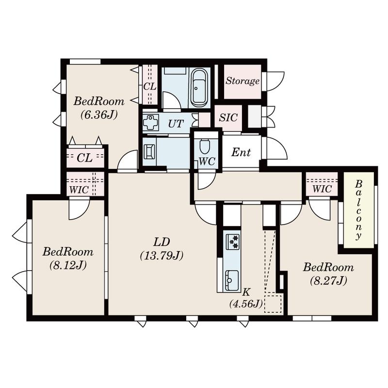S-RESIDENCE平尾ウエスト(2LDK/4階)の間取り写真