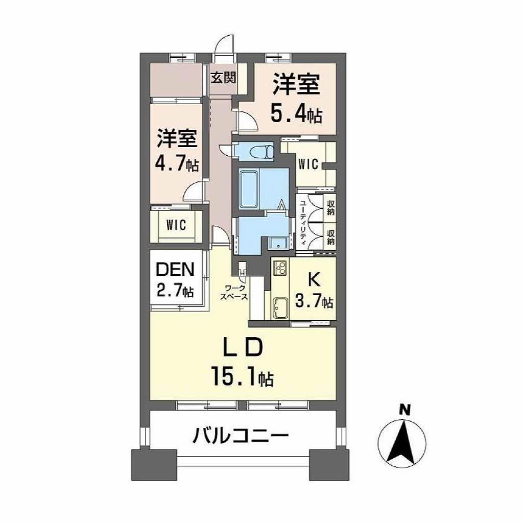 NUDGEONE.照葉(3K/11階)の間取り写真