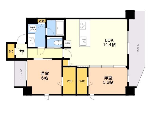 S-RESIDENCE藤崎BALM(2LDK/2階)の間取り写真