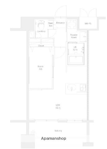 エンクレスト博多EXCEED(1LDK/3階)の間取り写真