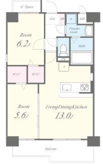 ファーストポイント東比恵(2LDK/4階)の間取り写真