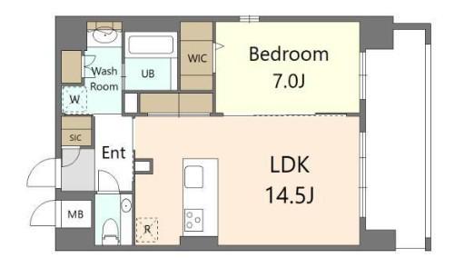 S-RESIDENCE大手門AWESOME(1LDK/11階)の間取り写真