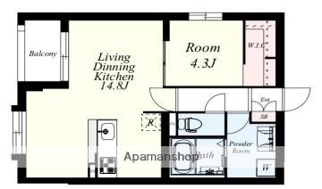 レトワール今川(1LDK/1階)の間取り写真