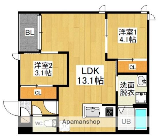 REGALEST 悦陽正守(2LDK/1階)の間取り写真