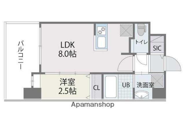 アルティザ博多ミッドシティ(1LDK/13階)の間取り写真