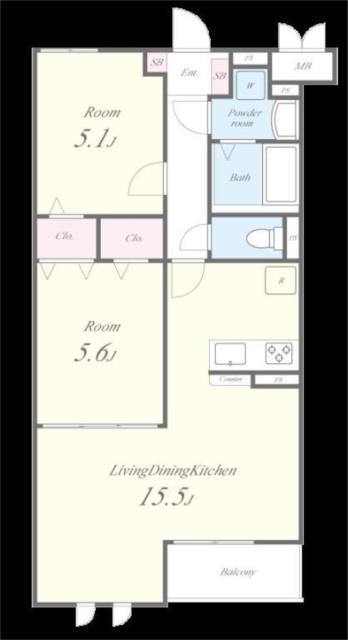 イルピーノ(2LDK/2階)の間取り写真